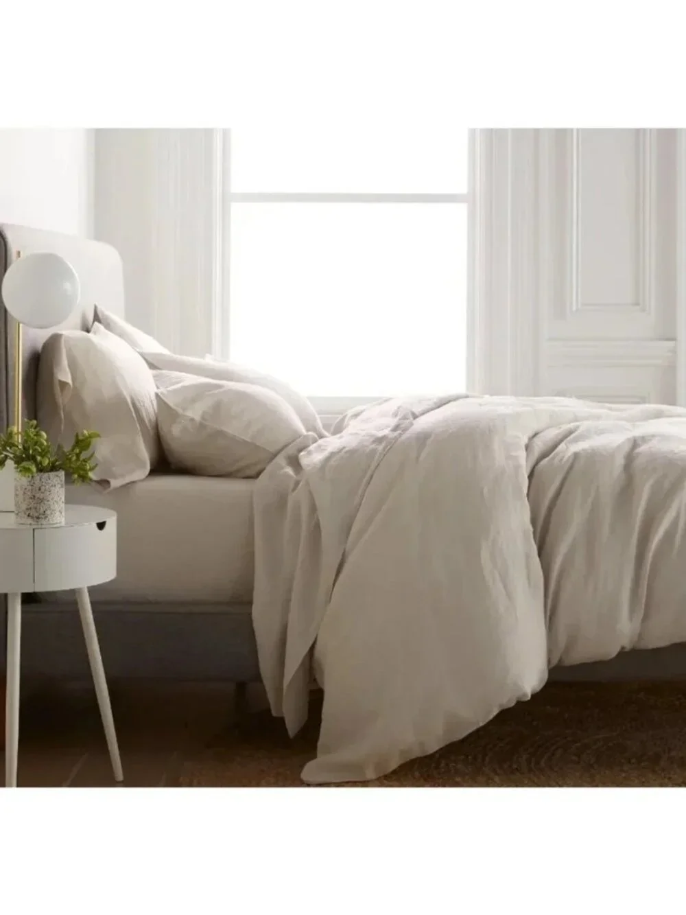 Quince European Linen Pillow Shams - Set of Two - Sand - Standard Size - NEW
